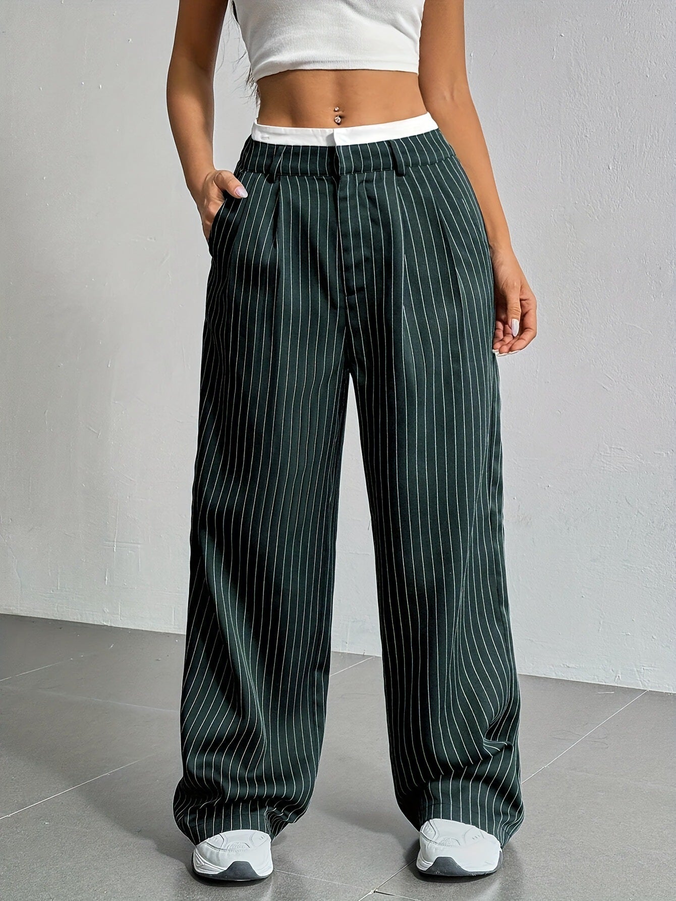 Stitching Suit Pants Simple Loose Drooping Straight-leg Pants O1CN015TOisl1WDq9rdyqPN  2218107542755 0 cib