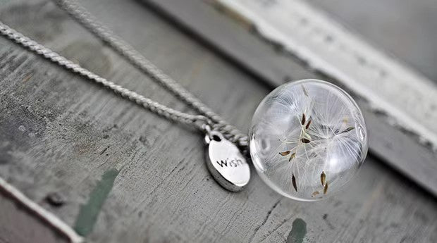 Vintage Handmade Fashion Dandelion Seed Glass Necklace O1CN015qRbzQ2KP2W6LLWqD  2921959548 0 cib
