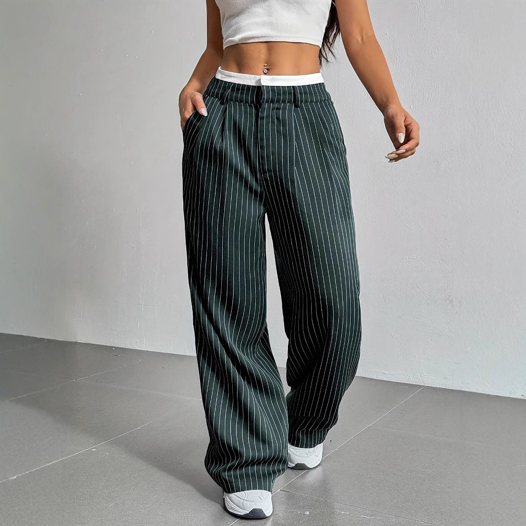 Stitching Suit Pants Simple Loose Drooping Straight-leg Pants O1CN015quOye1WDq9sEQOQ7  2218107542755 0 cib