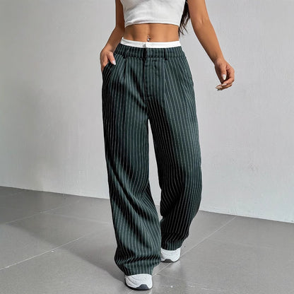 Stitching Suit Pants Simple Loose Drooping Straight-leg Pants O1CN015quOye1WDq9sEQOQ7  2218107542755 0 cib
