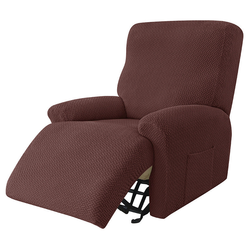 Cross-border European-style Recliner Stretch Sofa Cover Thickened Diagonal Stripe Fleece Recliner Protective Pad Non-slip Fur