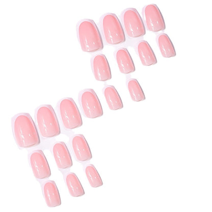 24 Pieces Nail Tips Square Short Simple Removable Boxed Fake Nails - HD Wireless Product #4