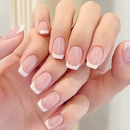 24 Pieces Nail Tips Square Short Simple Removable Boxed Fake Nails - HD Wireless Product #1