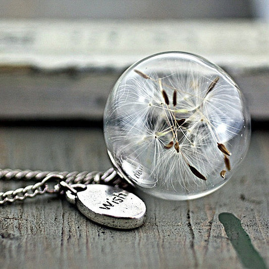 Vintage Handmade Fashion Dandelion Seed Glass Necklace O1CN017sfXW62KP2ban2wRi  2921959548 0 cib