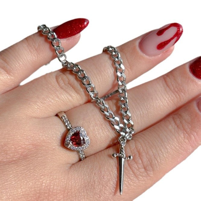 Ruby Bracelet Love Heart-shaped Ring Hollow Bracelet Suit O1CN017ya82M1GiUq9i3Xqs  2218967030656 0 cib