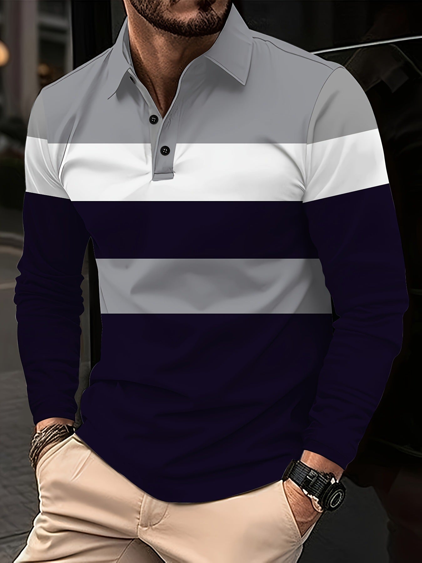 Men's Button Casual Slim Lapel 3D Printed Long Sleeve O1CN018c0tu01e0ZcZI7q0p  2218449613809 0 cib