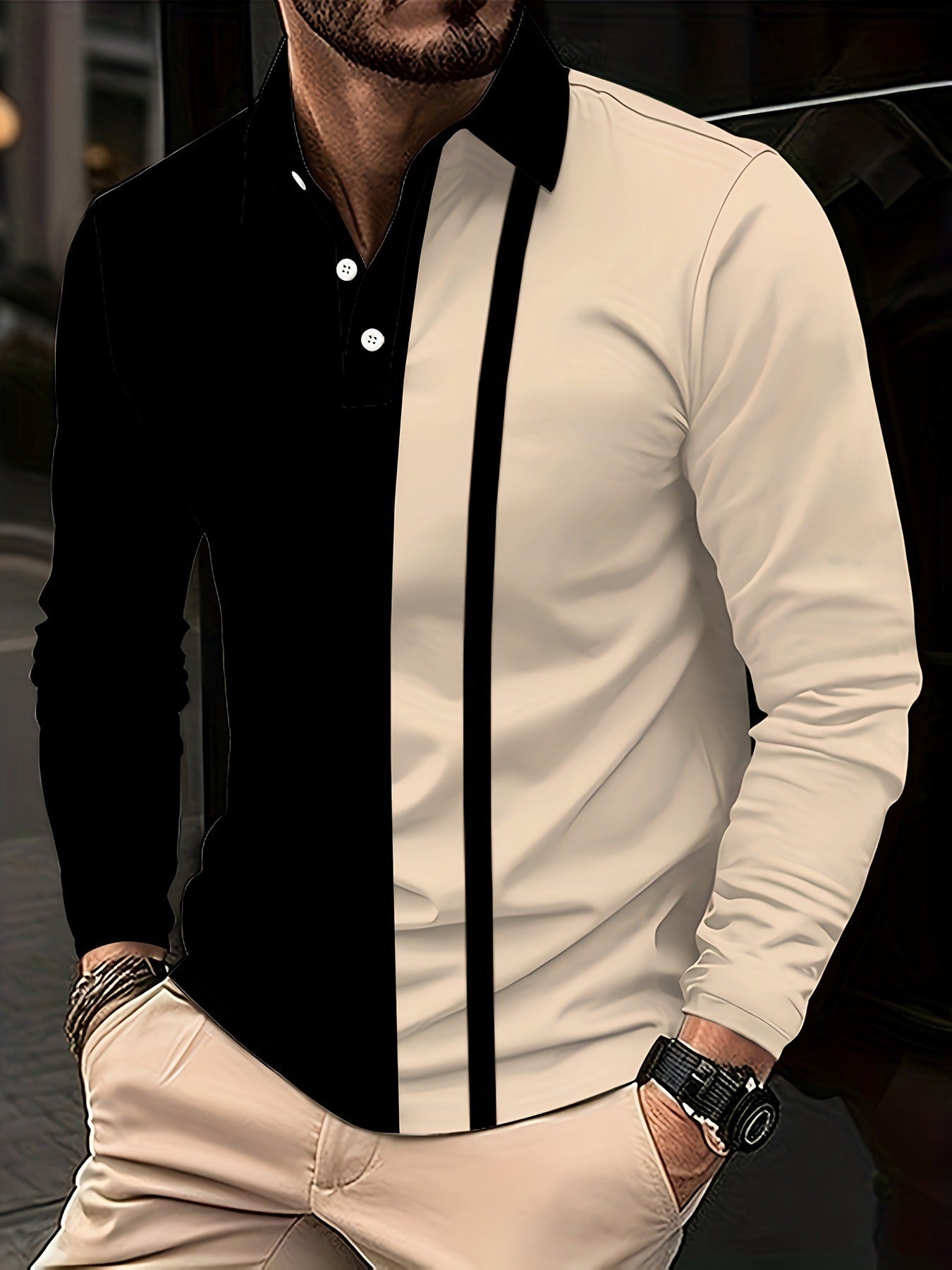Men's Button Casual Slim Lapel 3D Printed Long Sleeve O1CN018psNvw1e0ZcaxUm8Z  2218449613809 0 cib