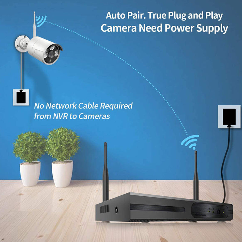 4CH WiFi NVR Security Camera Kit | Wireless Outdoor CCTV System for Home & Shop - Wireless Security Camera with Night Vision #2