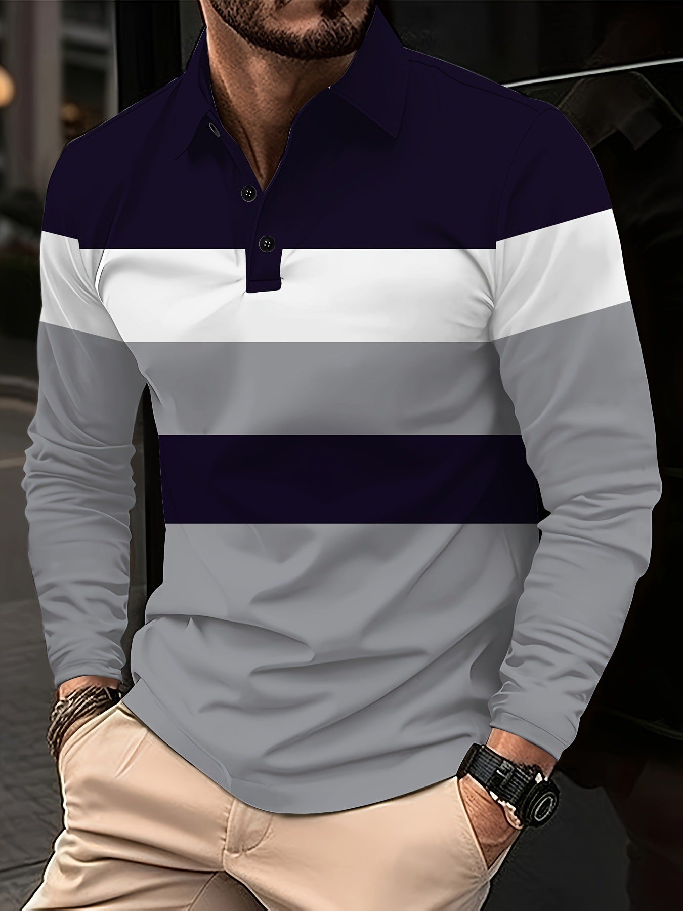 Men's Button Casual Slim Lapel 3D Printed Long Sleeve O1CN01A8K64D1e0Zcb5fVgY  2218449613809 0 cib