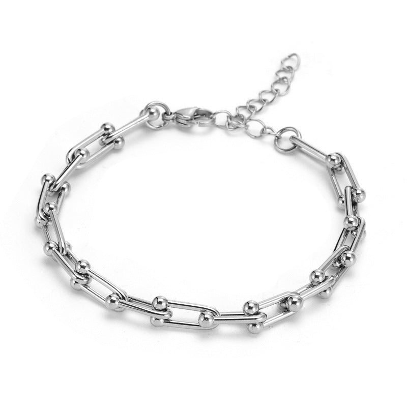 European And American Ins Cold Style Horseshoe Stitching Titanium Steel Bracelet O1CN01B4jl6T25H3G1kiu7J  1010947500 0 cib