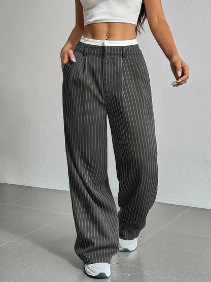 Stitching Suit Pants Simple Loose Drooping Straight-leg Pants O1CN01B8PDez1WDq9rdsX4n  2218107542755 0 cib