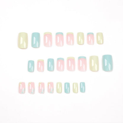 Simple Yellow And Blue Combo Small Flower Manicure Wear Nail O1CN01BUm4eR1kAXi4azTQg  2213994714643 0 cib