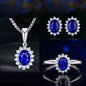 High-grade Ring Necklace Ear Stud Ornament Colored Gems Set Three-piece Set O1CN01BnkNqm1WNSORHCZa1  2344632776 0 cib