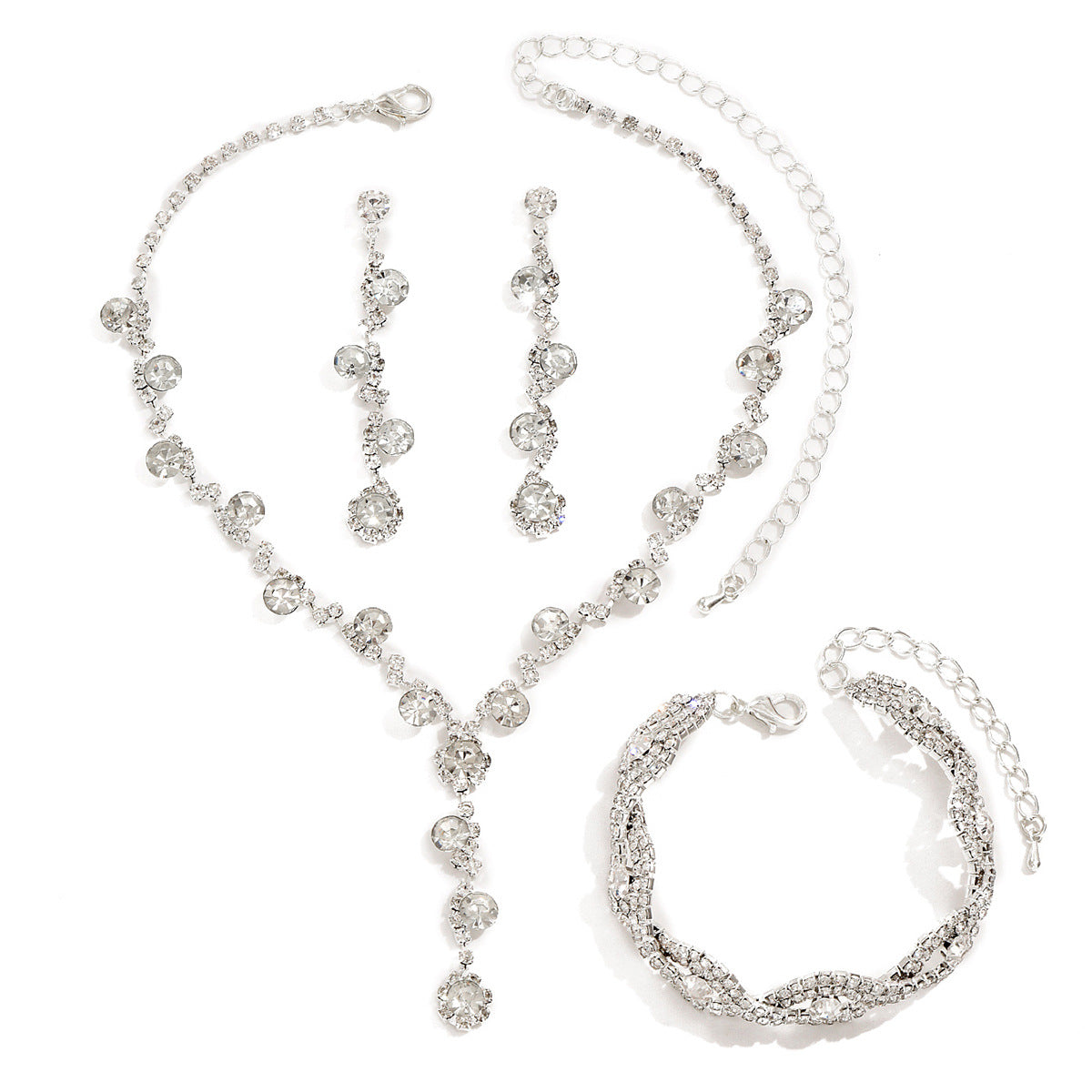 Fashion Crystal Necklace Ear Stud Bracelet Jewelry Accessories O1CN01Bnl1771ynqKkldOHb  1988846624 0 cib
