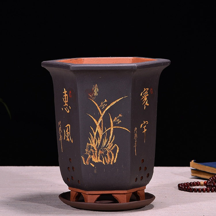 Fine Zisha Flowerpot Hand-carved Hexagonal O1CN01CD9HFu1ch2wPd9pZ8  2215537733631 0 cib