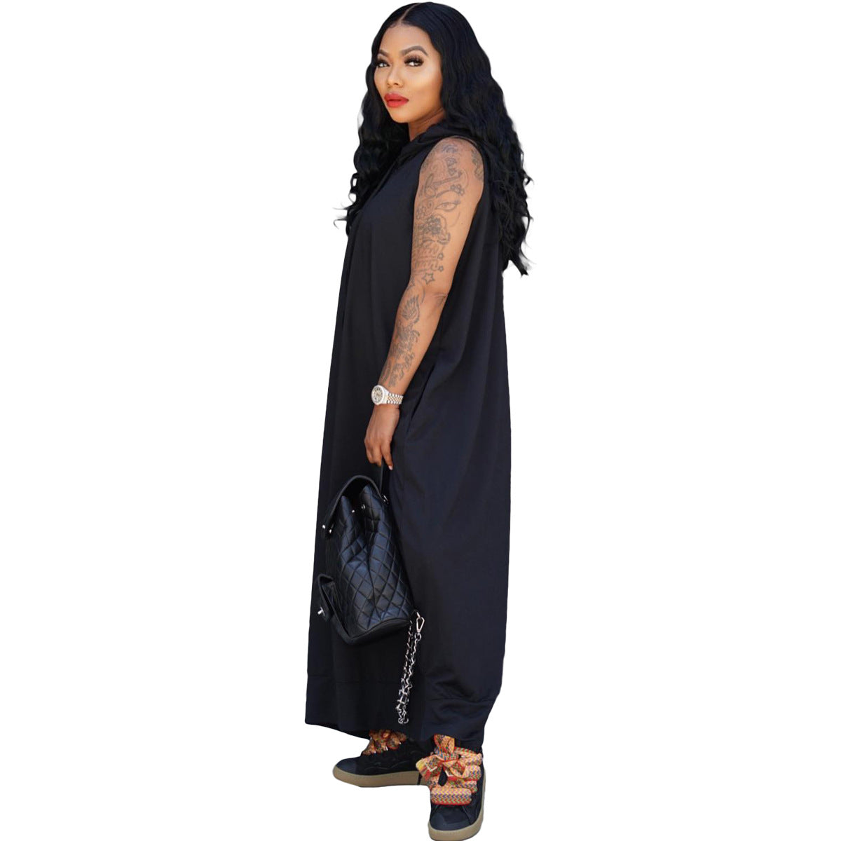 Women's Cape Sleeveless Pocket Loose Dress O1CN01CXU98n28wDhah3axF  3910817996 0 cib