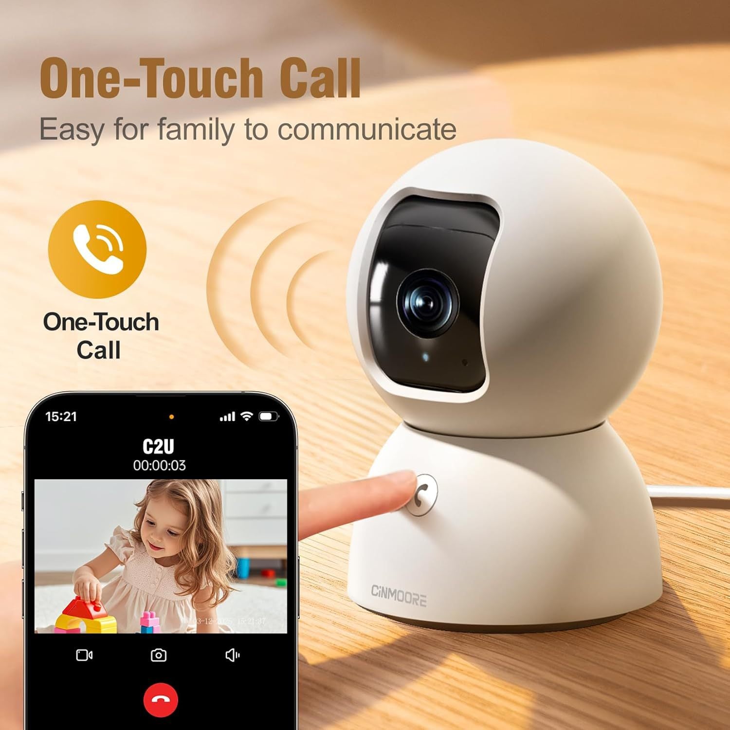 Shenmo 5 million HD dual-band WiFi camera 3K indoor home security voice intercom camera - 图片 1