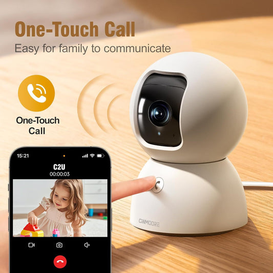 Shenmo 5 million HD dual-band WiFi camera 3K indoor home security voice intercom camera - 图片 1