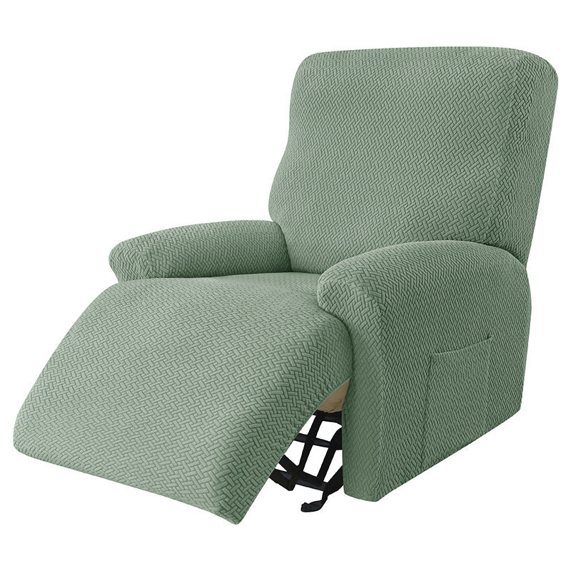 Cross-border European-style Recliner Stretch Sofa Cover Thickened Diagonal Stripe Fleece Recliner Protective Pad Non-slip Fur