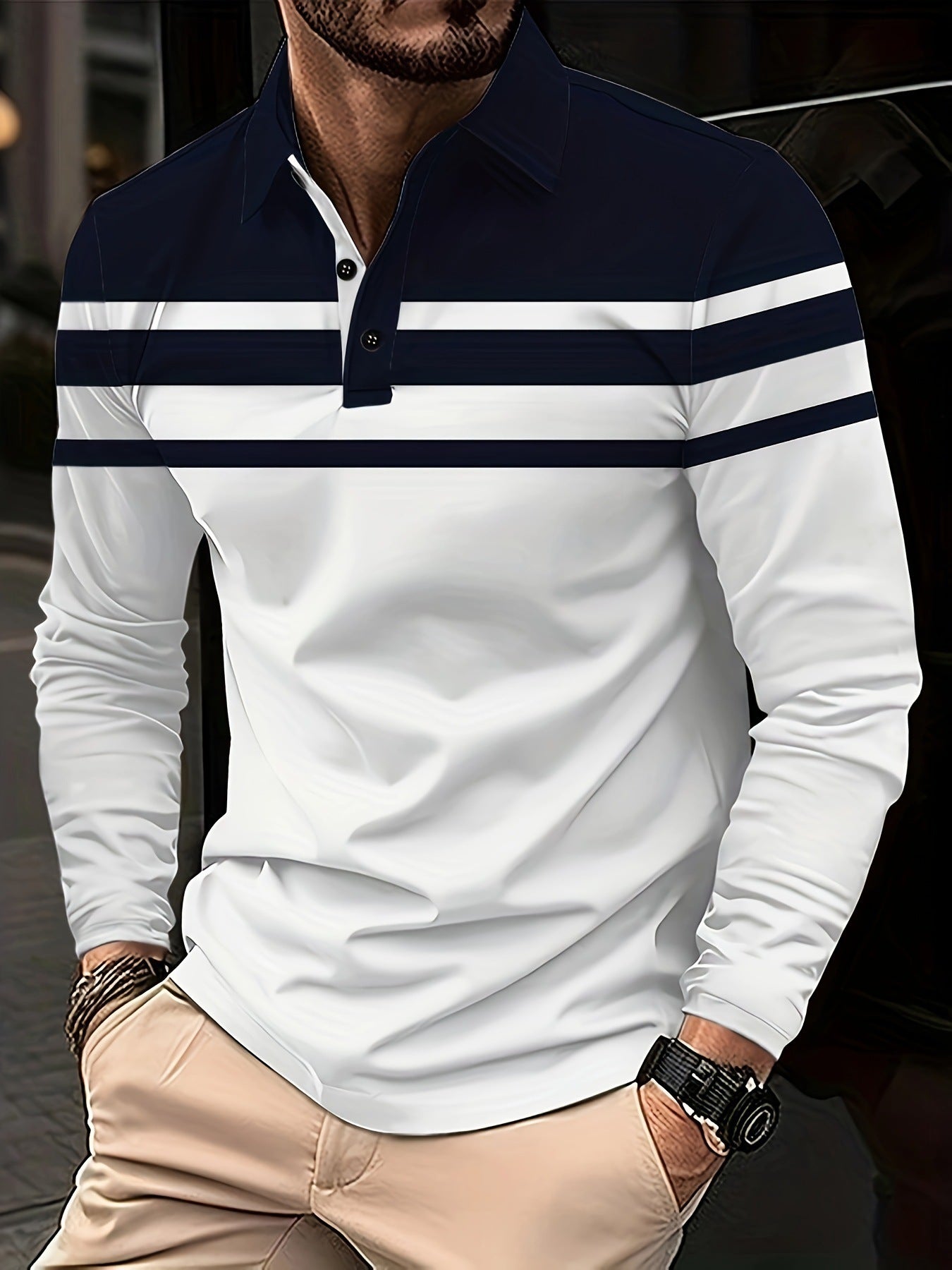 Men's Button Casual Slim Lapel 3D Printed Long Sleeve O1CN01EmK6w61e0ZcSCWrqI  2218449613809 0 cib