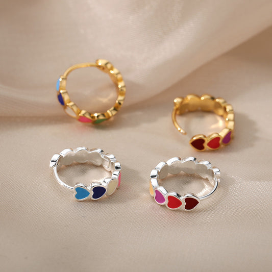 Colorful Oil Necklace C- Shaped Heart Shaped Ear Ring O1CN01FZKeSi1DmfKGvgkso  3982340259 0 cib