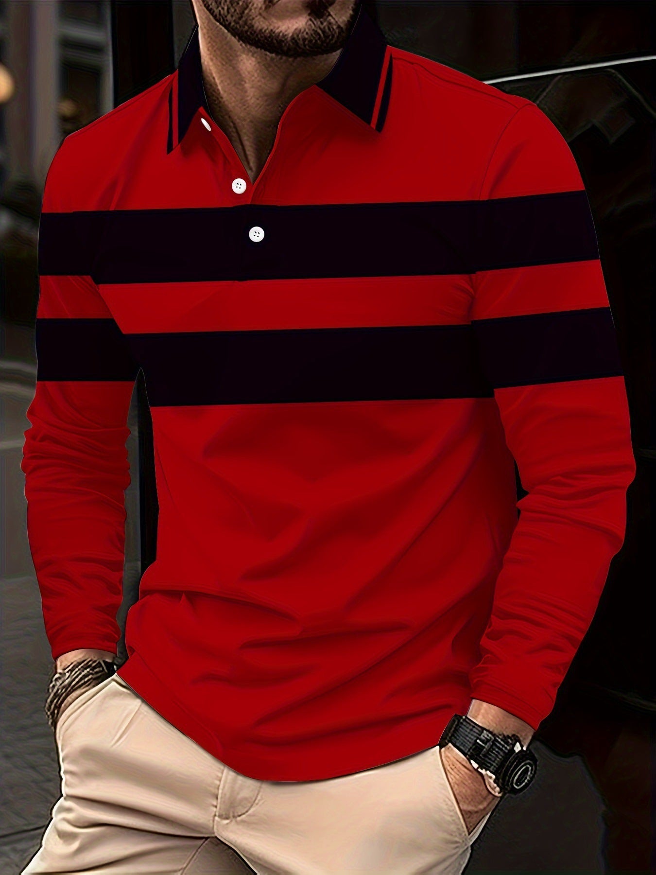 Men's Button Casual Slim Lapel 3D Printed Long Sleeve O1CN01FZdn5e1e0ZcZNeTxC  2218449613809 0 cib