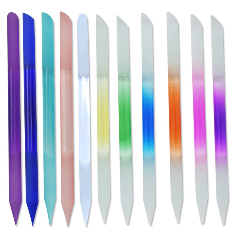 Full-color Cylindrical Glass Nail File Manicure Implement Manicure Household Double-headed Nail-free O1CN01Fa5l7k2MjlZdl4nDB 