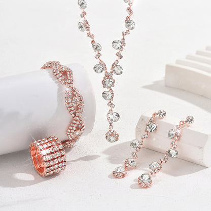 Fashion Crystal Necklace Ear Stud Bracelet Jewelry Accessories O1CN01G65LhN1ynqTg0zniC  1988846624 0 cib