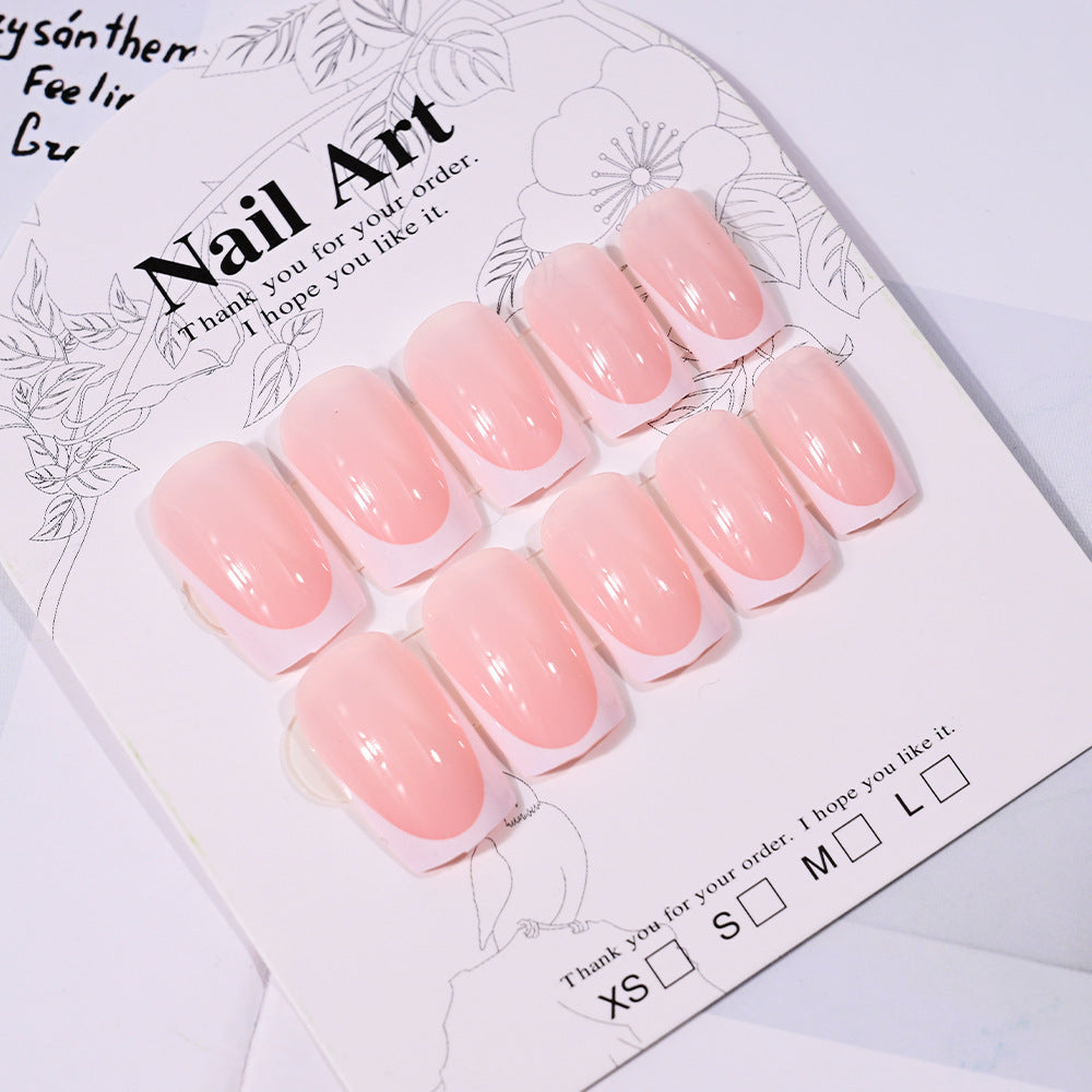 24 Pieces Nail Tips Square Short Simple Removable Boxed Fake Nails - HD Wireless Product #2