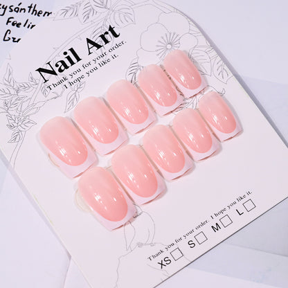 24 Pieces Nail Tips Square Short Simple Removable Boxed Fake Nails - HD Wireless Product #2
