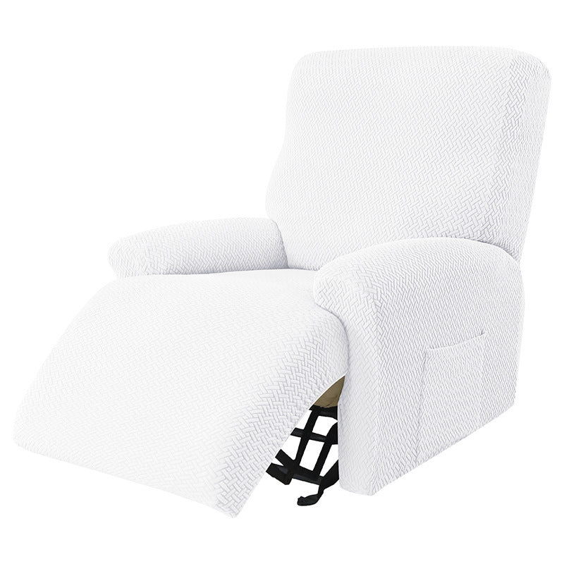 Cross-border European-style Recliner Stretch Sofa Cover Thickened Diagonal Stripe Fleece Recliner Protective Pad Non-slip Fur