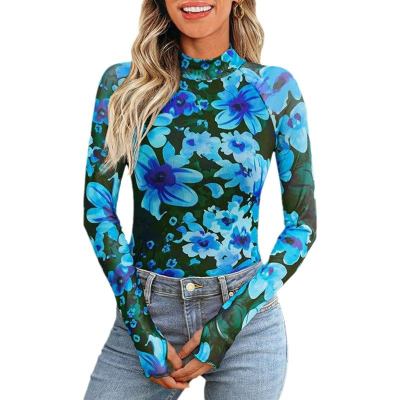 Floral Mesh Crew Neck Long Sleeve Mesh Top O1CN01JPdT121FPt8SPIAPQ  2216594650480 0 cib
