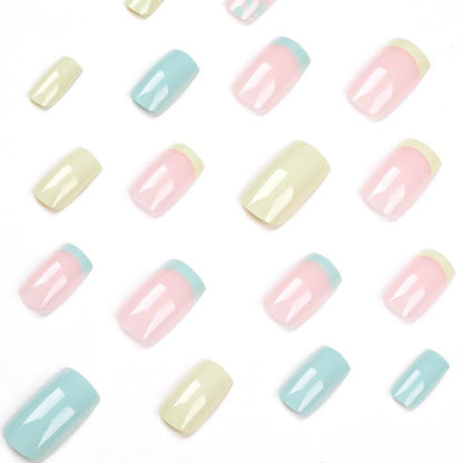Simple Yellow And Blue Combo Small Flower Manicure Wear Nail O1CN01JpMR2w1kAXi6GGQ5z  2213994714643 0 cib