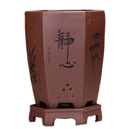 Fine Zisha Flowerpot Hand-carved Hexagonal O1CN01Kw5Z3r1oJ1ZGguSyT  2215530875203 0 cib