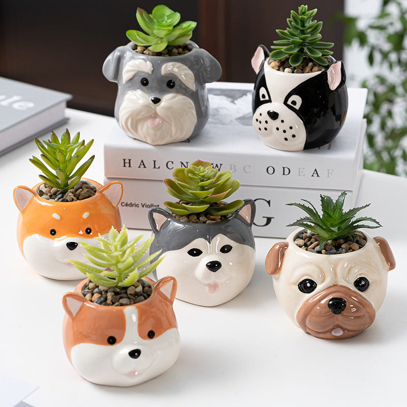 Ceramic Cartoon Animal Flowerpot Home Gardening O1CN01LHb5GY2DiY8rHJ5Dl  2208433478643 0 cib
