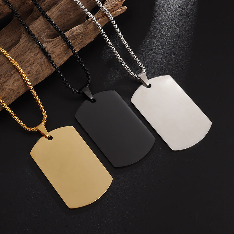 High Polished Dog Tag Necklace Men's Stainless Steel Pendant Necklace O1CN01MmTMmN1PSJC2gkfPM  2206510641839 0 cib