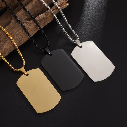 High Polished Dog Tag Necklace Men's Stainless Steel Pendant Necklace O1CN01MmTMmN1PSJC2gkfPM  2206510641839 0 cib