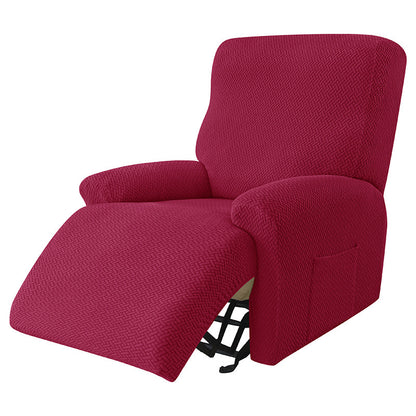 Cross-border European-style Recliner Stretch Sofa Cover Thickened Diagonal Stripe Fleece Recliner Protective Pad Non-slip Fur