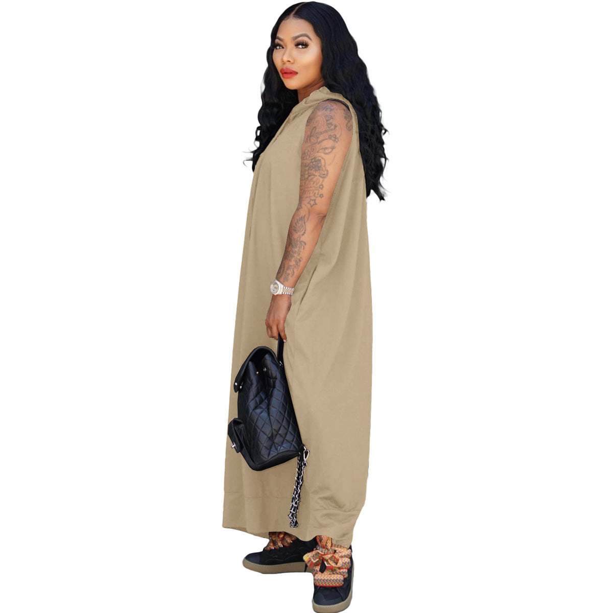 Women's Cape Sleeveless Pocket Loose Dress O1CN01OZaF2s28wDhjyTZwi  3910817996 0 cib