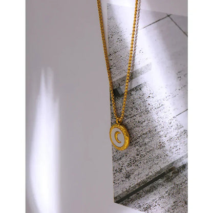 18K Golden Clavicle Chain French Simplicity Titanium Steel Shell Love Heart - HD Wireless Product #3
