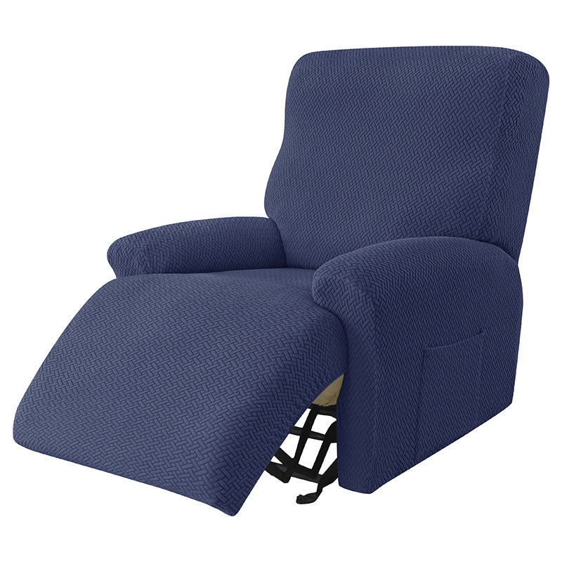 Cross-border European-style Recliner Stretch Sofa Cover Thickened Diagonal Stripe Fleece Recliner Protective Pad Non-slip Fur