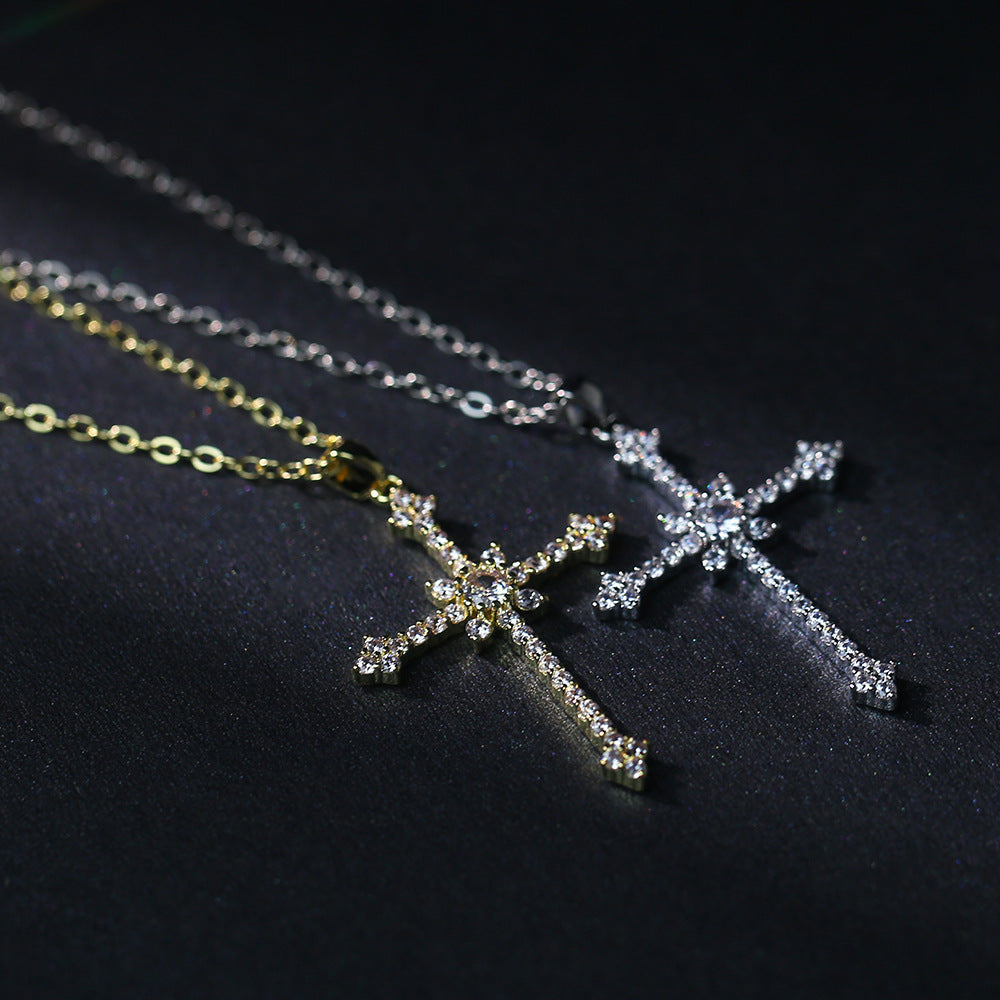 Diamond Asterism Cross Pendant Necklace O1CN01Okj31o1a92EixgpqL  2212923173286 0 cib