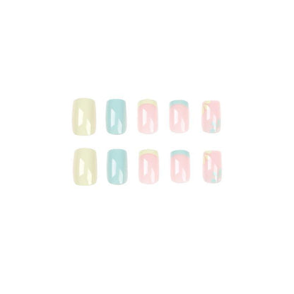 Simple Yellow And Blue Combo Small Flower Manicure Wear Nail O1CN01Px9grJ1kAXi9lL4EN  2213994714643 0 cib