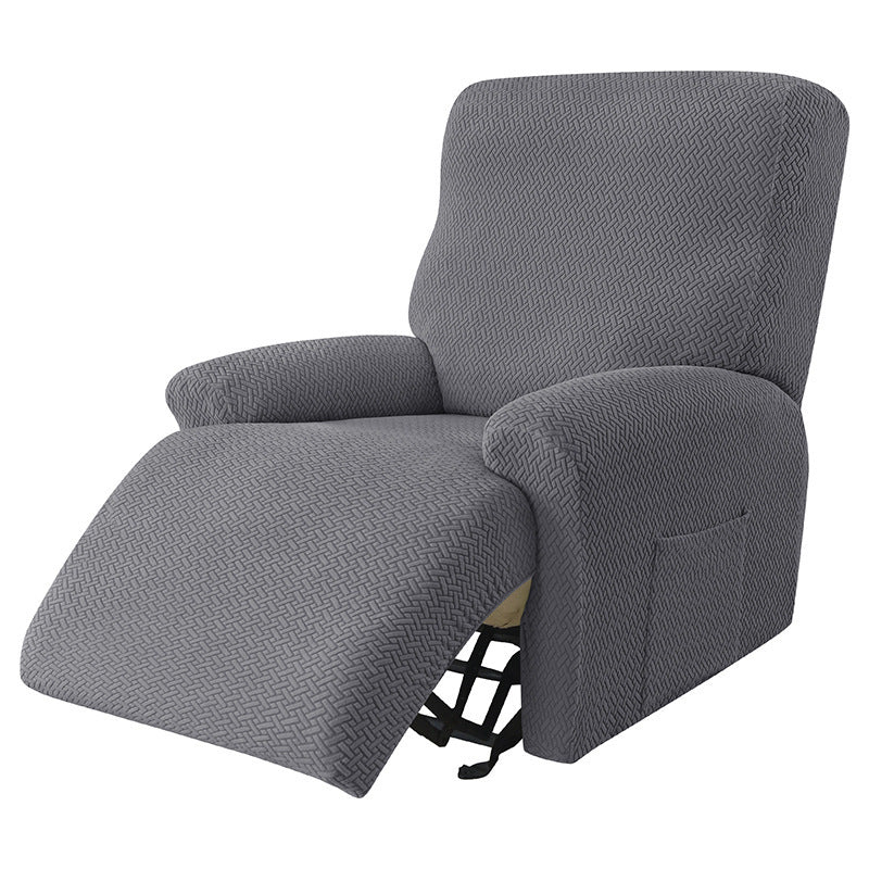 Cross-border European-style Recliner Stretch Sofa Cover Thickened Diagonal Stripe Fleece Recliner Protective Pad Non-slip Fur
