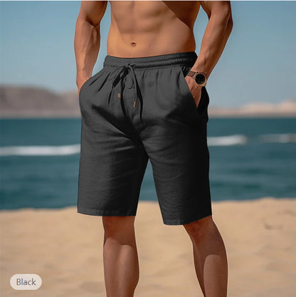 Summer Drawstring Shorts Elastic Waist Straight Pants Beach Breathable Shorts For Men Clothing O1CN01QnnwOs1YGhpige6e6  22007
