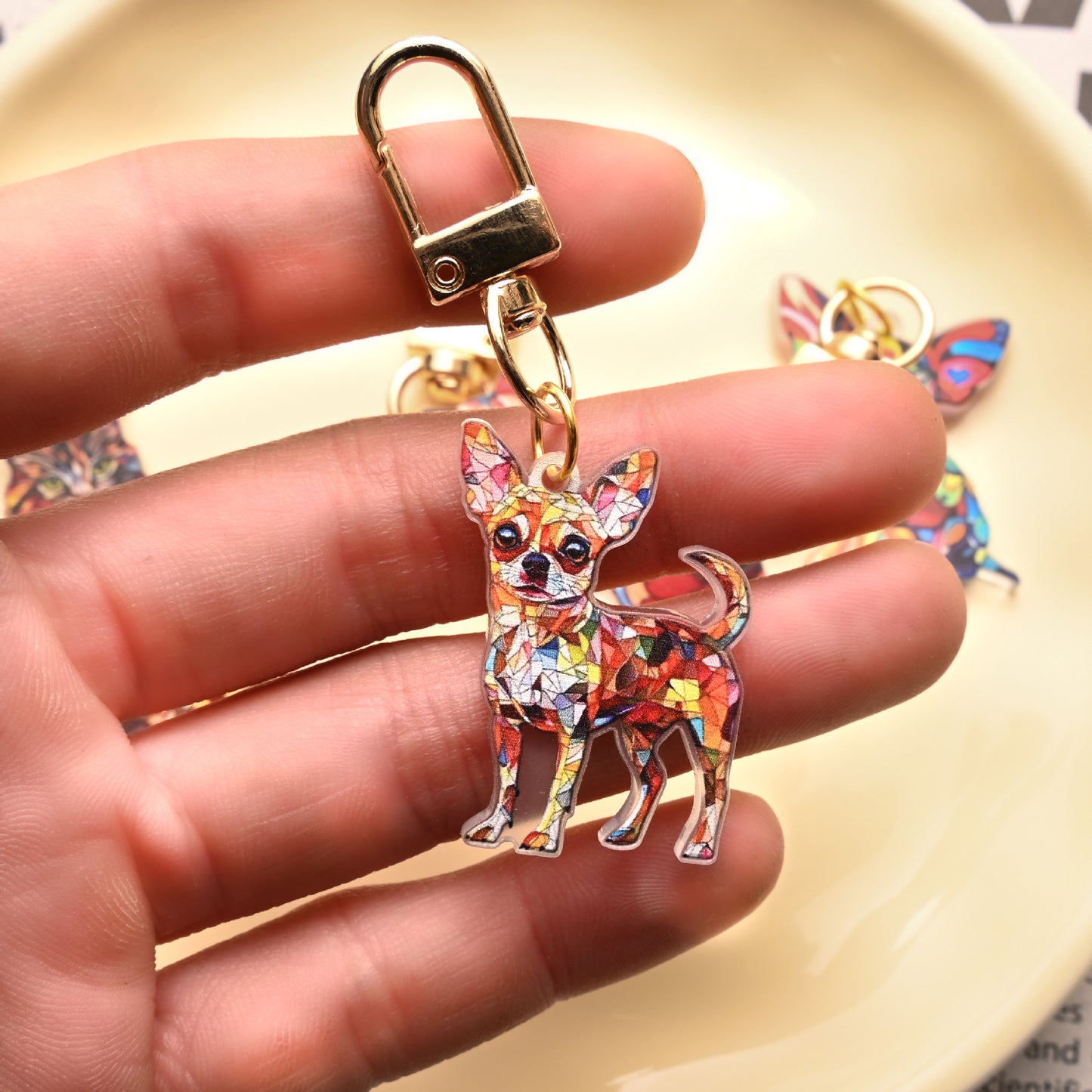 Animal Theme Cartoon Cat Puppy Acrylic Keychain O1CN01RI8CZ71YpyPTRi9Ol  2218854153109 0 cib