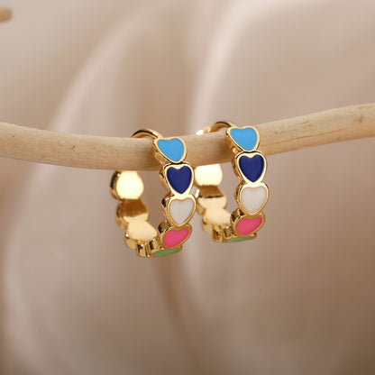Colorful Oil Necklace C- Shaped Heart Shaped Ear Ring O1CN01RV9Pke1DmfKJeocWZ  3982340259 0 cib