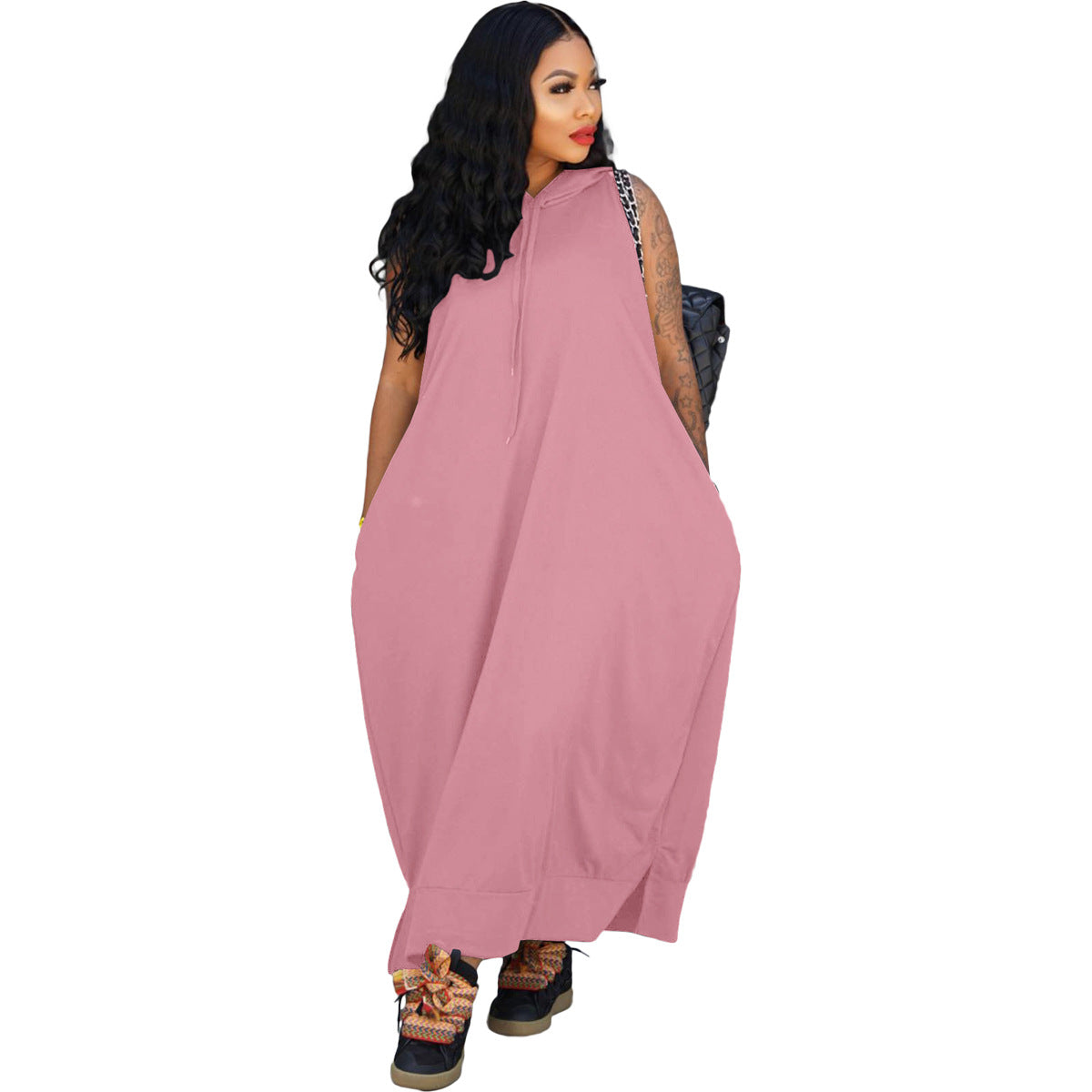 Women's Cape Sleeveless Pocket Loose Dress O1CN01RY8dQ828wDhhGCLSW  3910817996 0 cib