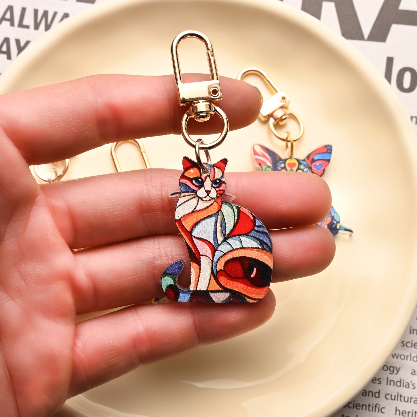 Animal Theme Cartoon Cat Puppy Acrylic Keychain O1CN01SPrgTC1YpyPZcVVyI  2218854153109 0 cib