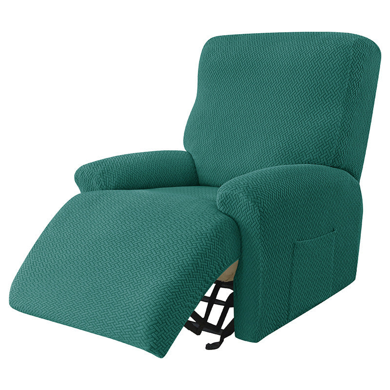 Cross-border European-style Recliner Stretch Sofa Cover Thickened Diagonal Stripe Fleece Recliner Protective Pad Non-slip Fur